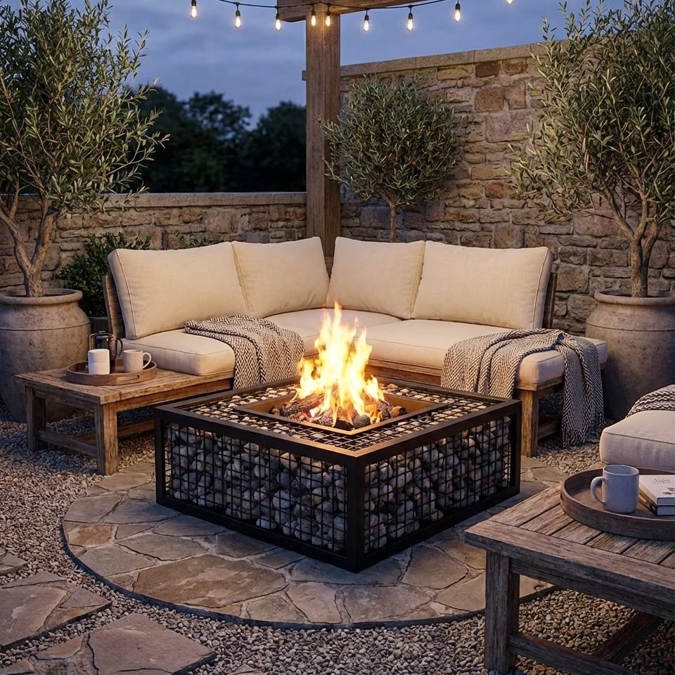Square Wood Fire Pit